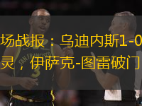 半场战报：乌迪内斯1-0都灵，伊萨克-图雷破门